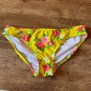 Yellow Floral Xhilaration Bikini Bottom- Large